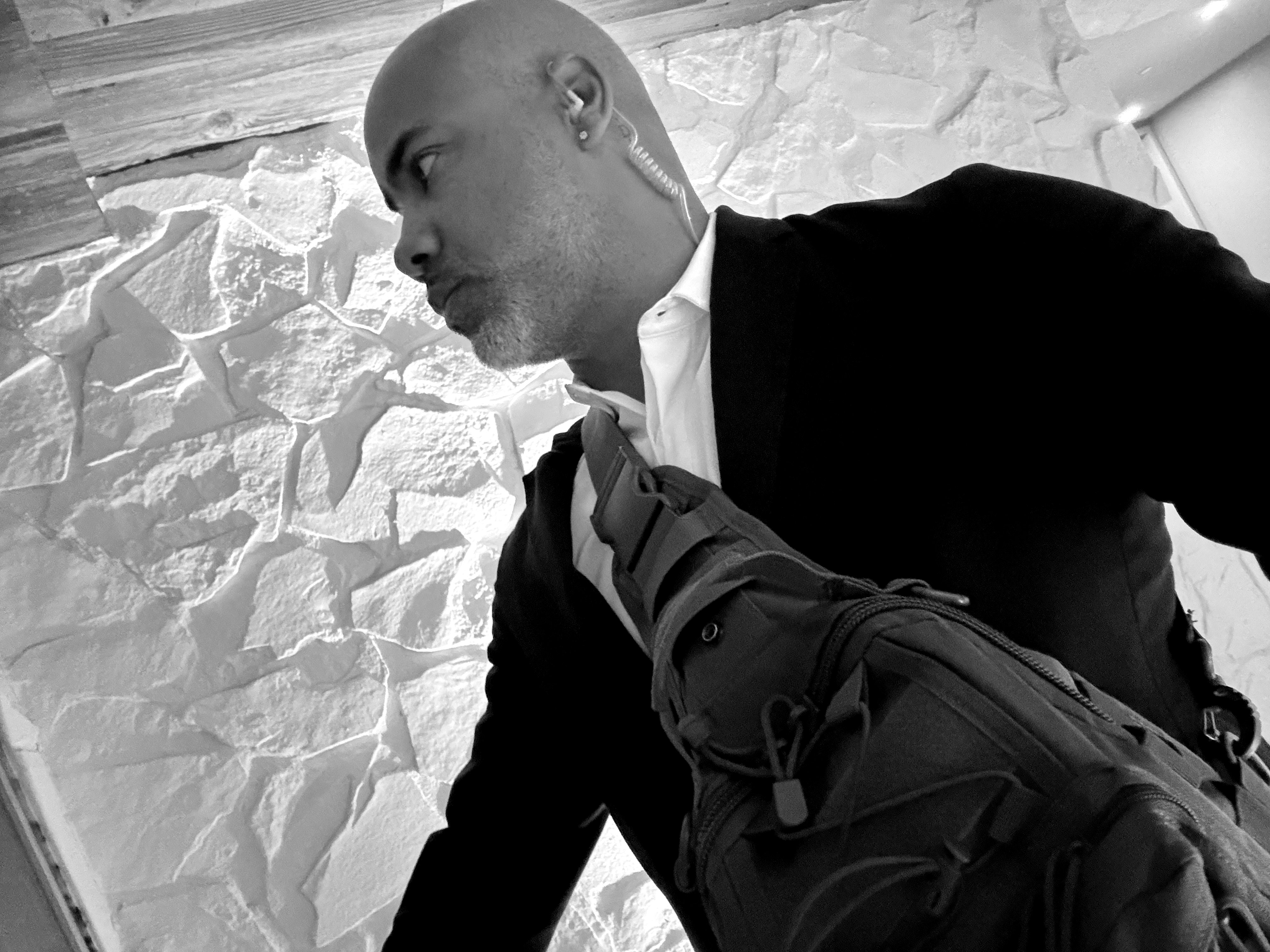 Felix geared up and ready with tactical equipment